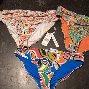 3 BNWT Beautiful floral ROD BEATTIE bikini bottoms. SZ12